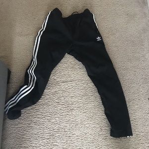 Adidas 3 stripe black track pants